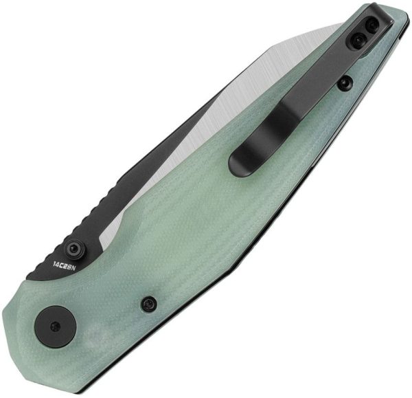 Bestech Snakebird Button Lock Folding Knife - Jade G10