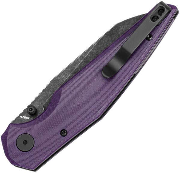 Bestech Snakebird Button Lock Folding Knife - Purple G10