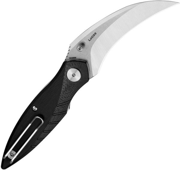 Bestech Mantidae Linerlock Black G10 - Curved Blade