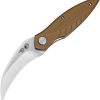 Bestech Mantidae Linerlock Brown G10 - Curved Blade