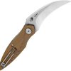 Bestech Mantidae Linerlock Brown G10 - Curved Blade