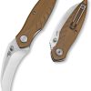 Bestech Mantidae Linerlock Brown G10 - Curved Blade
