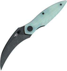 Bestech Mantidae Linerlock Jade G10 - Curved Blade