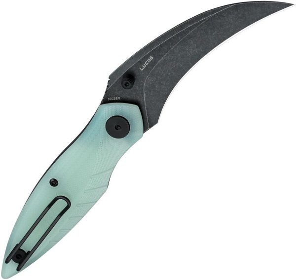 Bestech Mantidae Linerlock Jade G10 - Curved Blade