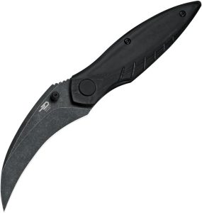 Bestech Mantidae Linerlock Black Micarta - Curved Blade