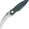 Bestech Mantidae Linerlock Green Micarta - Curved Blade