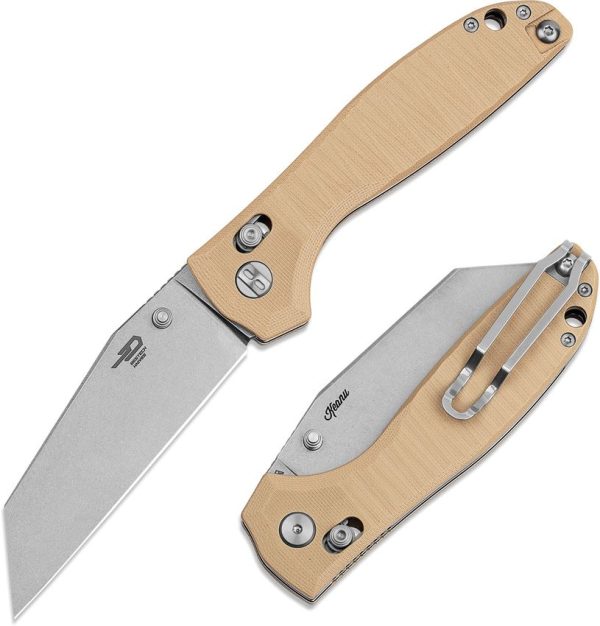 Bestech Liger Bar Lock Beige G10 Wharncliffe