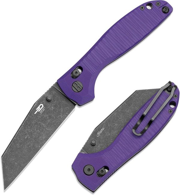 Bestech Liger Bar Lock Purple G10 Wharncliffe