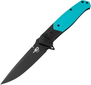 Bestech Swordfish Button Lock PVD Teal G10