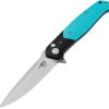 Bestech Swordfish Button Lock Folding Knife - Teal G10