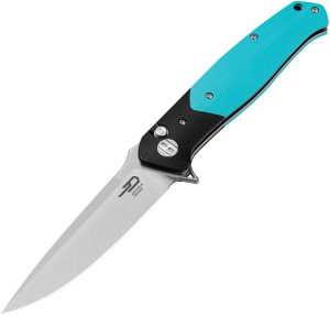 Bestech Swordfish Button Lock Folding Knife - Teal G10