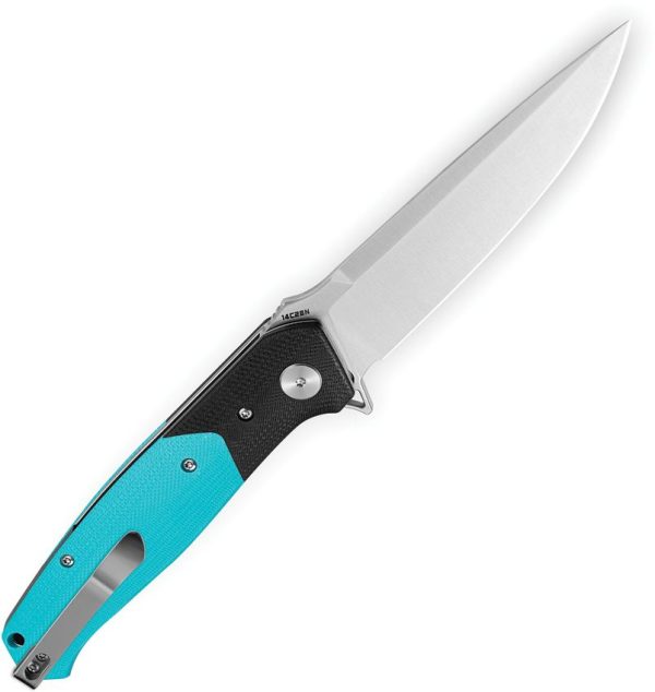 Bestech Swordfish Button Lock Folding Knife - Teal G10