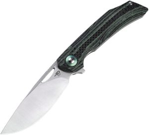 Bestech Falko Linerlock Green Carbon Fiber EDC Knife