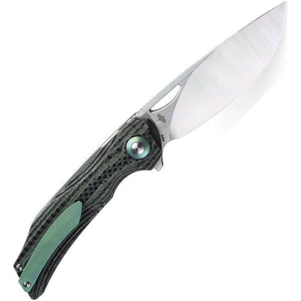 Bestech Falko Linerlock Green Carbon Fiber EDC Knife