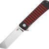 Bestech Titan Linerlock Red/Black Tanto Stonewash Knife