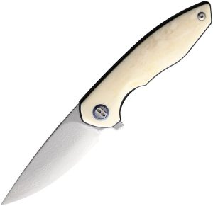 Bestech Bambi Damascus Linerlock - Ox Bone Handle