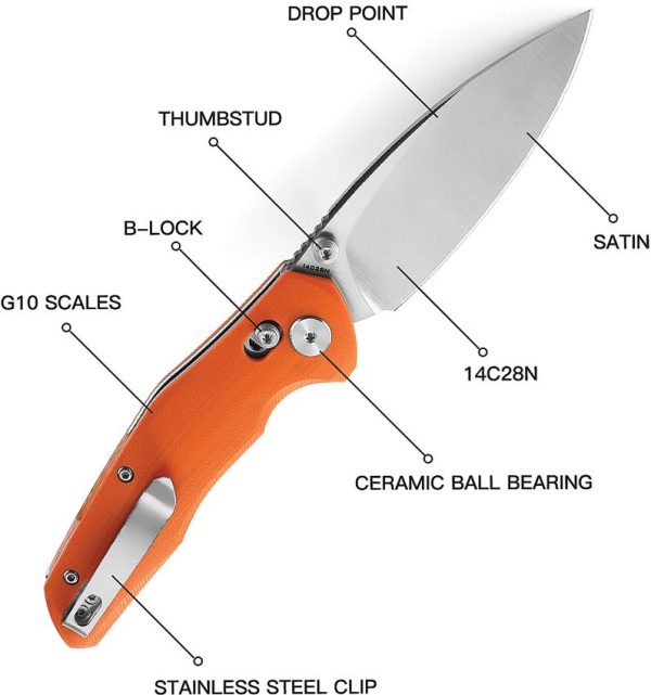 Bestech Ronan B-Lock Orange G10 Folding Knife