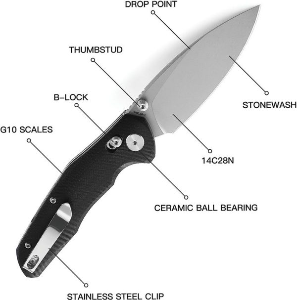 Bestech Ronan B-Lock Stonewash Black G10