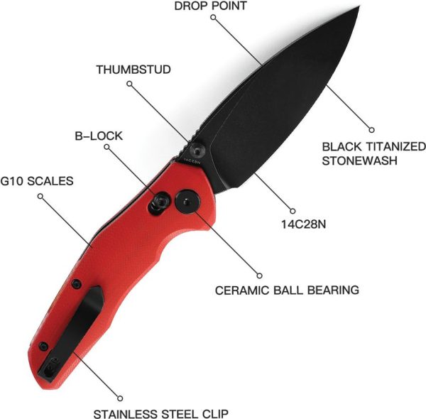 Bestech Ronan B-Lock Red G10 Black Stonewash