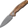 Bestech Ronan B-Lock Damascus Olive Wood Folding Knife