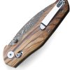 Bestech Ronan B-Lock Damascus Olive Wood Folding Knife