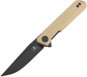 Bestech Mini Dundee Linerlock Khaki PVD Coated D2 Knife