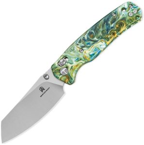 Bestech Cicada's Wing B-Lock Green Marbled Resin Knife