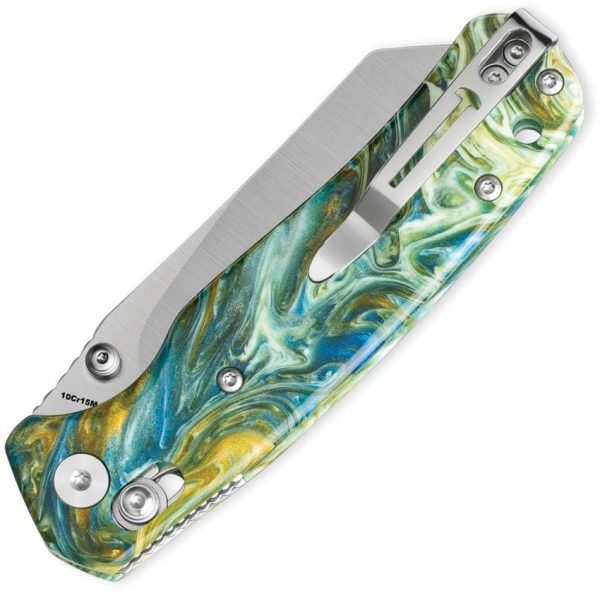 Bestech Cicada's Wing B-Lock Green Marbled Resin Knife