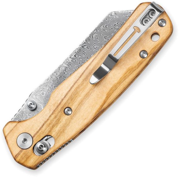Bestech Cicada's Wing B-Lock Damascus - Olive Wood
