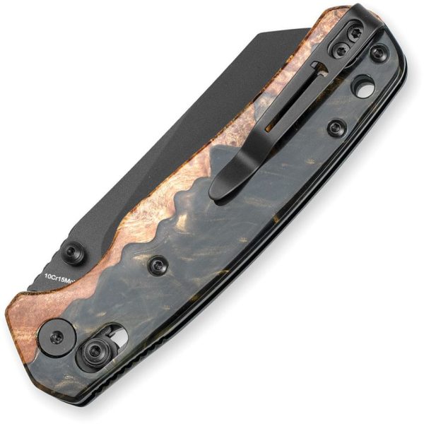 Bestech Knives Cicada's Wing B-Lock Folding Knife Brown Wood Resin
