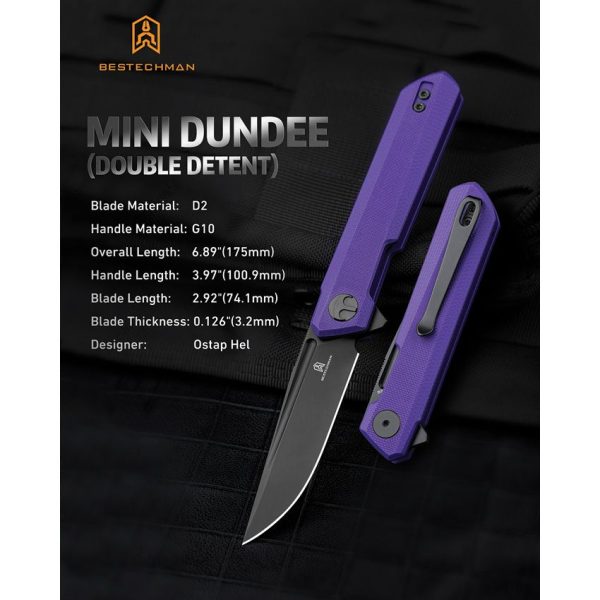 Bestech Bestechman Mini Dundee Slip Joint Purple