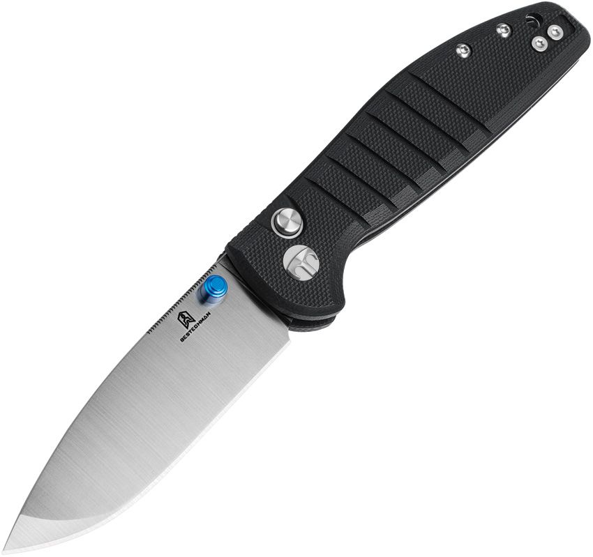 BTKMK10A.jpg Bestech Goodboy Jr. Button Lock Folding Knife Black G10 2.88"
