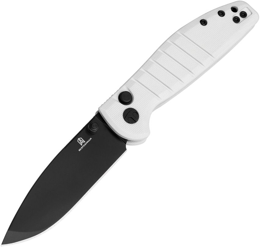 Bestech Goodboy Jr. Folding Knife White G10 2.88" D2 Blade