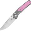 Bestech Knives Icebreaker Button Lock - Gray/Pink G10