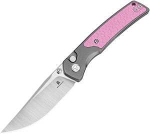 Bestech Knives Icebreaker Button Lock - Gray/Pink G10