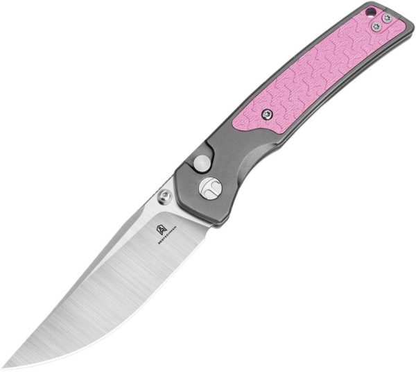 Bestech Knives Icebreaker Button Lock - Gray/Pink G10