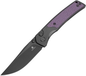 Bestech Knives Icebreaker Button Lock - Black/Purple G10