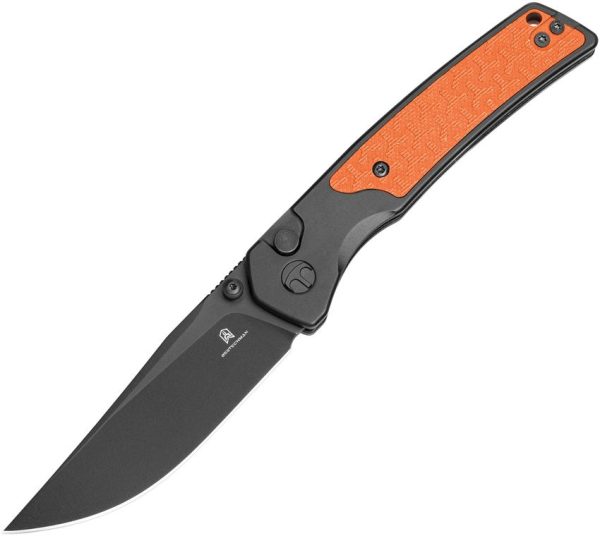 Bestech Icebreaker Button Lock D2 Drop Point - Black/Orange