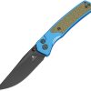 Bestech Icebreaker Button Lock D2 Drop Point - Blue/OD