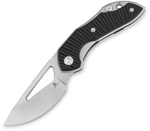 Bestech Triassic Linerlock 14C28N Drop Point - Black G10