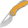 Bestech Triassic Linerlock 14C28N Drop Point - Yellow G10