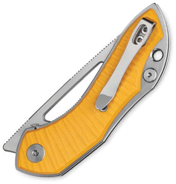 Bestech Triassic Linerlock 14C28N Drop Point - Yellow G10