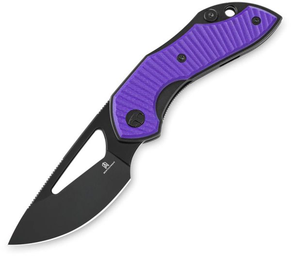 Bestech Triassic Linerlock PVD 14C28N Drop Point - Purple