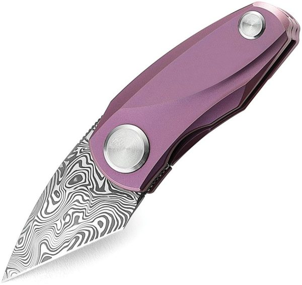 Bestech Tulip Damasteel Framelock Purple Titanium
