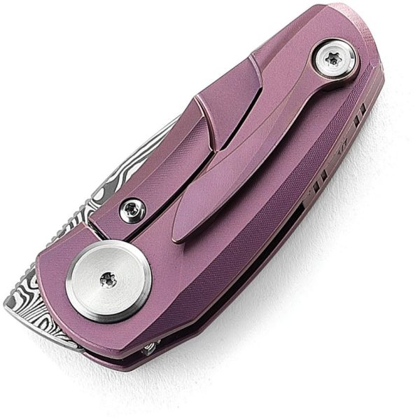 Bestech Tulip Damasteel Framelock Purple Titanium