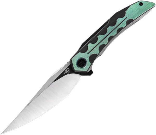 Bestech Samari Framelock M390 - Green Titanium Handle
