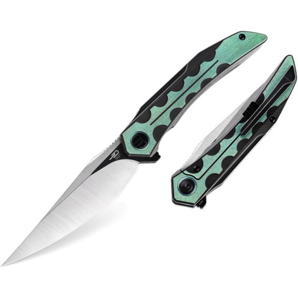 Bestech Samari Framelock M390 - Green Titanium Handle