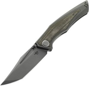 Bestech Togatta Framelock M390 - Gray/Green Titanium
