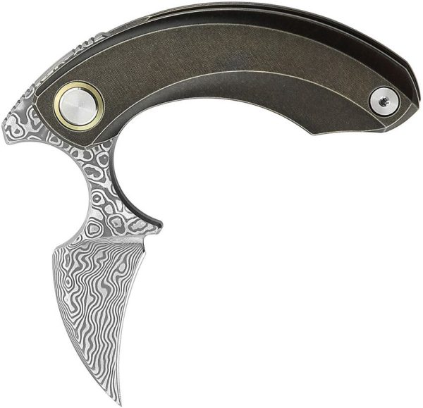 Bestech Strelit Framelock Damascus Bronze Titanium