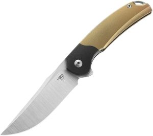 Bestech Supernova Linerlock Gold Vertical Satin M390